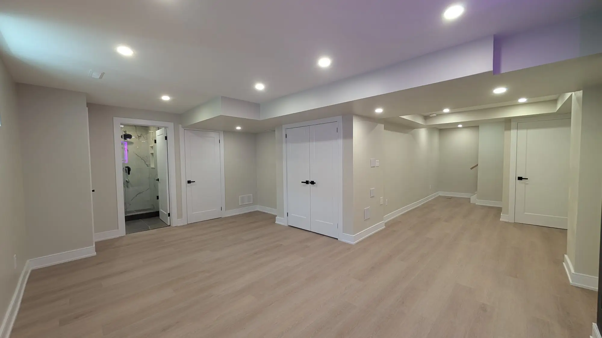 The same basement finished as an open rec room